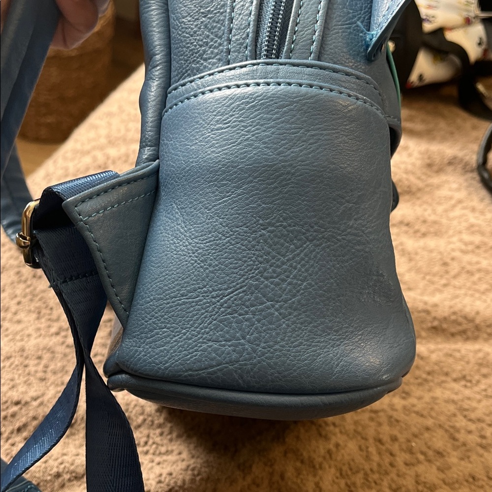 Loungefly Stitch Face Blue Mini Backpack with Teal & Pink Accents - Picture 6 of 10